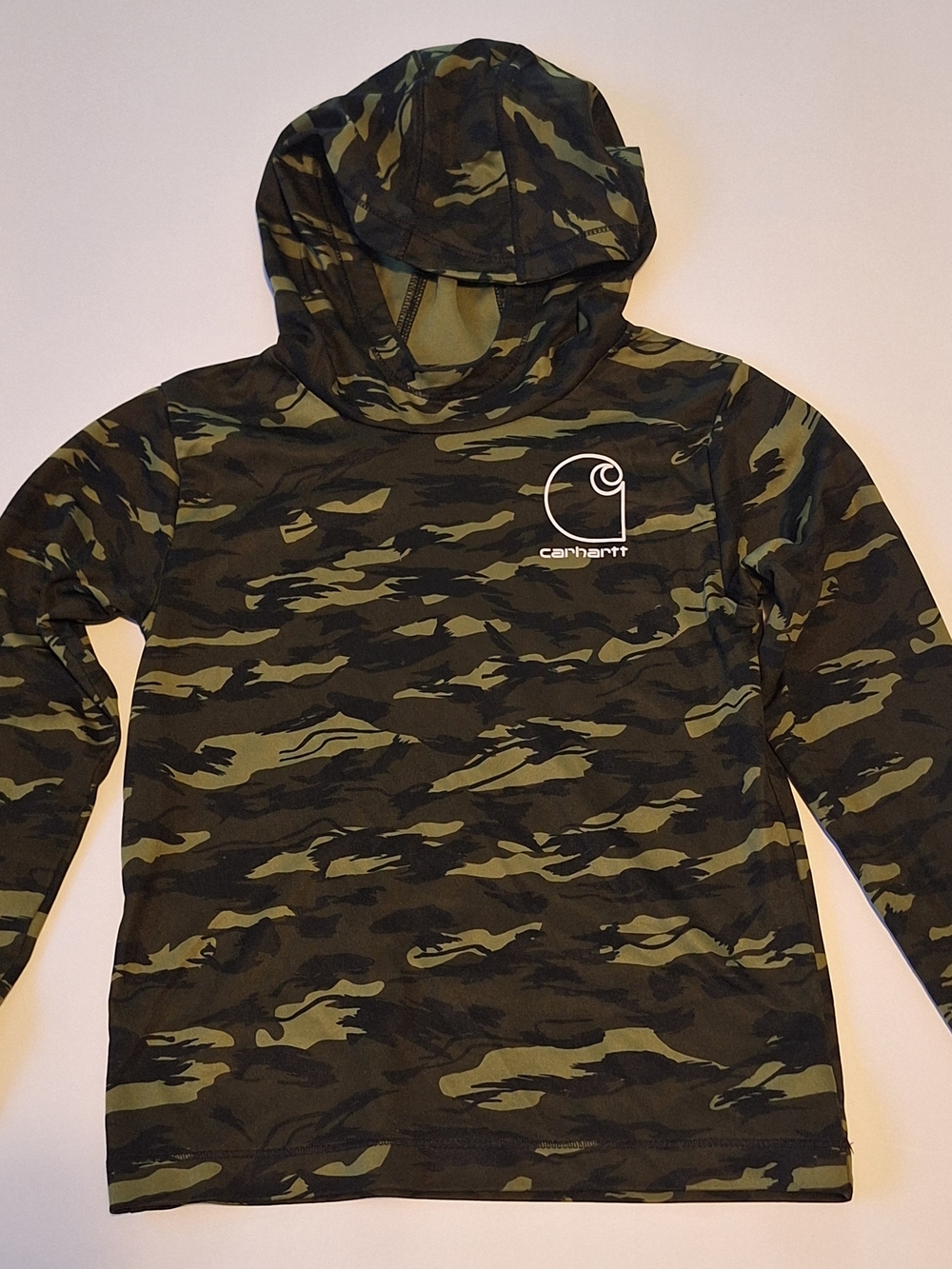 Carhartt Kids Olive & Black Camo Hooded Sweatshirt Size 4